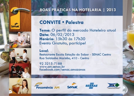 SENAC Amazonas realiza palestra gratuita de boas práticas na Hotelaria