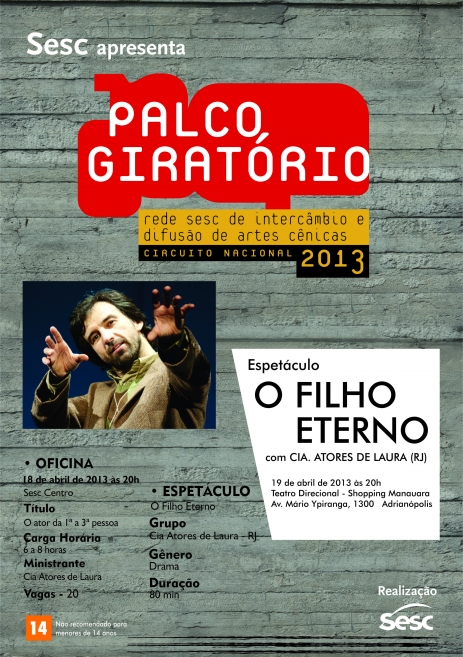 Palco Giratório traz a Manaus oficina e espetáculo gratuitos com companhia do RJ