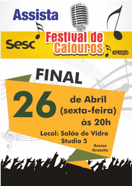 Final do Festival de Calouros do Sesc será sexta-feira, no Studio 5